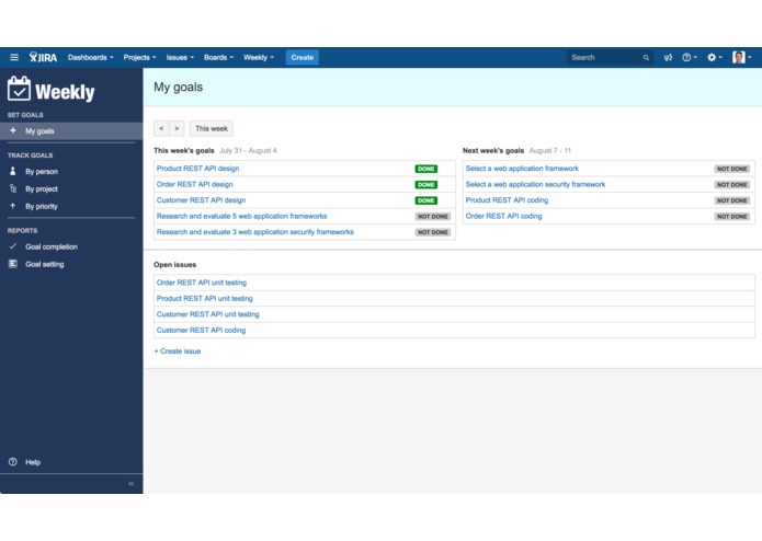 Weekly Goals for JIRA – screenshot 6