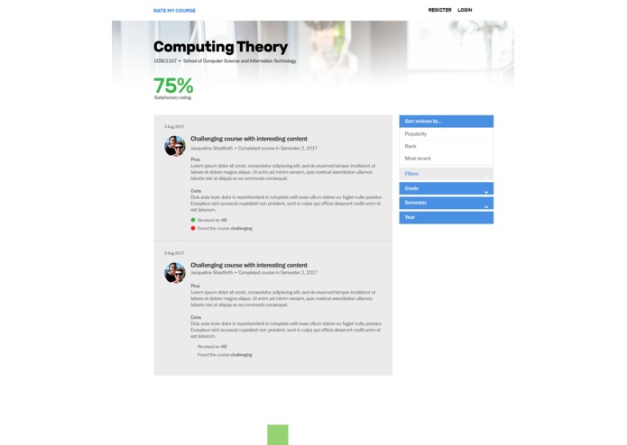 RateMyCourse – screenshot 2