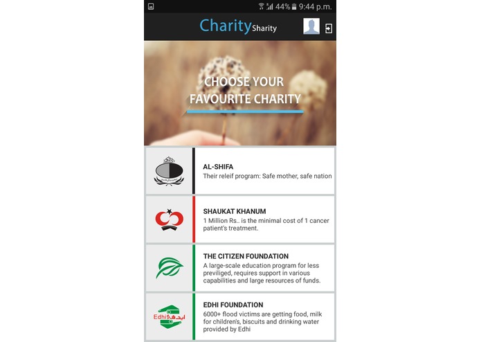 CharitySharity – screenshot 2