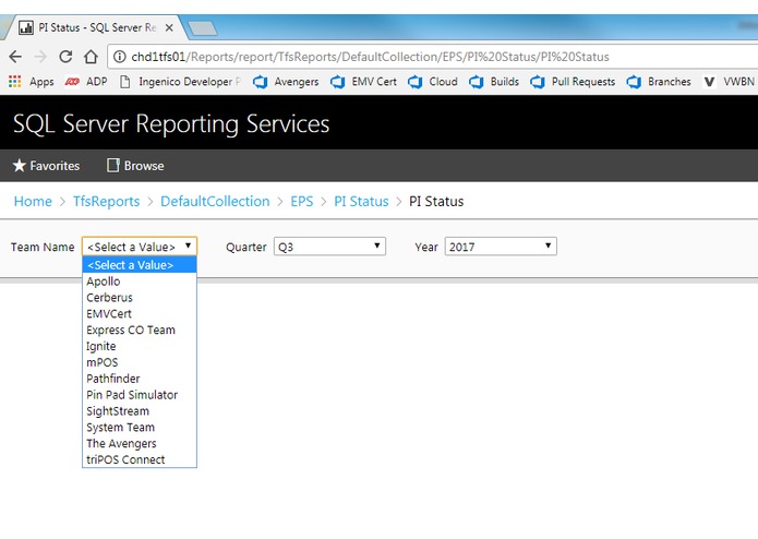 PI Status Report – screenshot 1