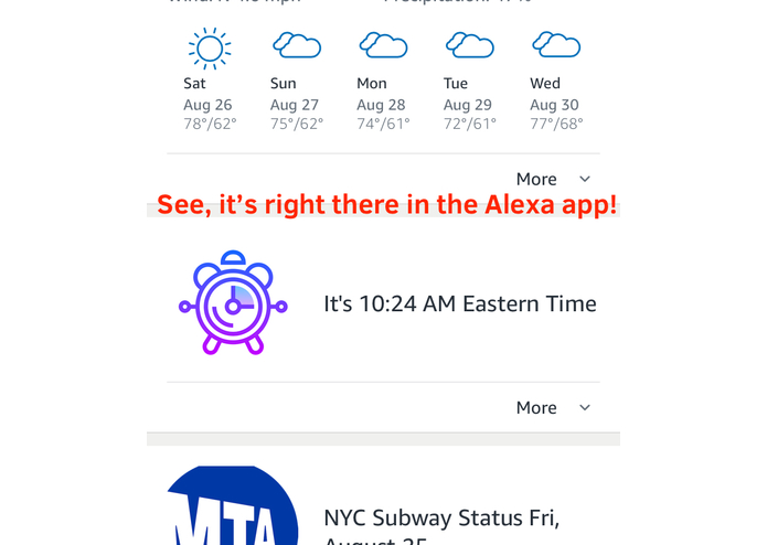 Current Time for Alexa Flash Briefing – screenshot 2