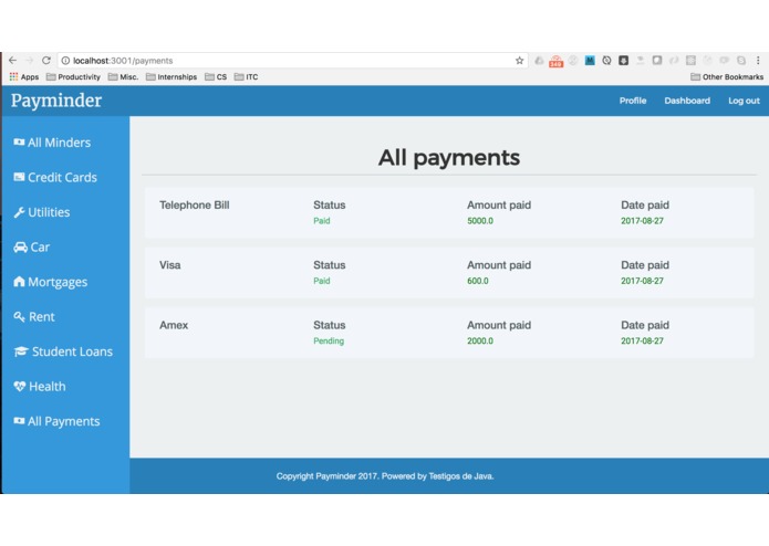 Payminder - TABLE #30 - Testigos de Java – screenshot 2