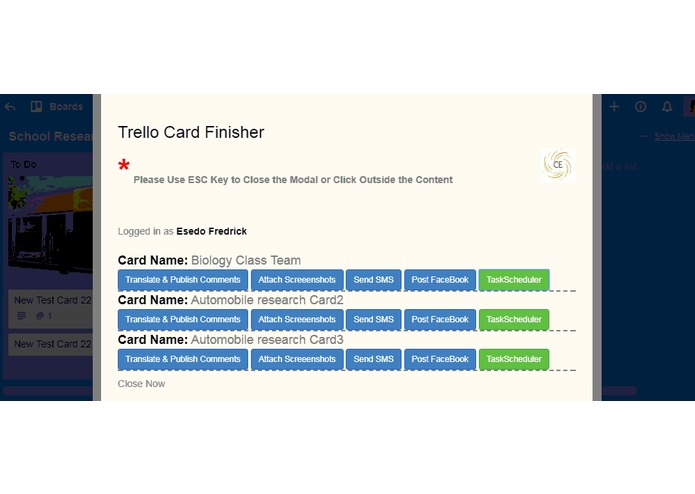 Trello Cards Finisher – screenshot 1