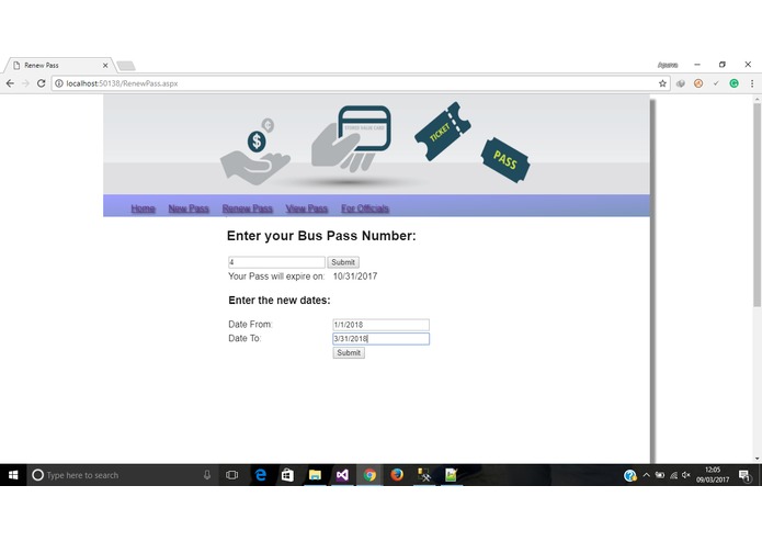 Online Portal for Registration of Bus Passes – screenshot 3