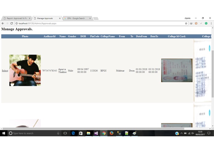 Online Portal for Registration of Bus Passes – screenshot 6