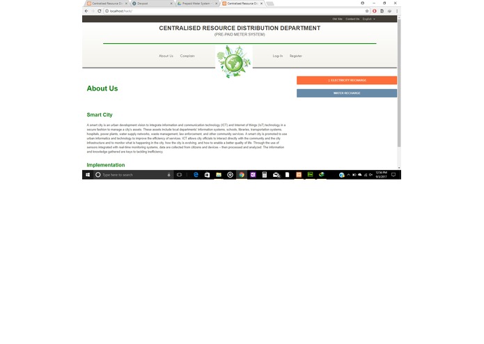 Prepaid electricity/Water meter system – screenshot 1