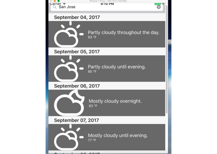 SwiftyWeather – screenshot 1