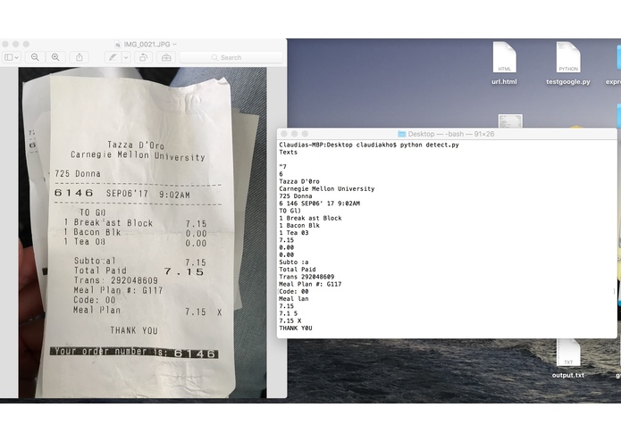 sorted(receipt) – screenshot 1