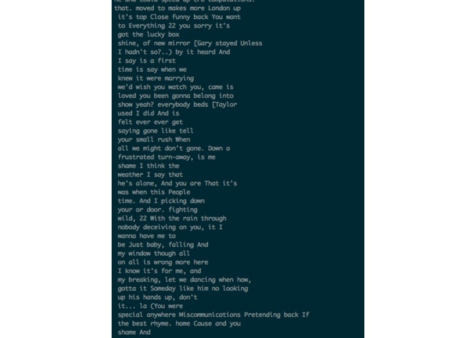 RNN Lyric Generator – screenshot 1