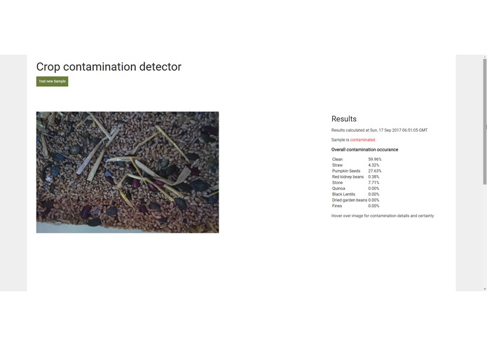 Low-cost grain-contamination detection – screenshot 1
