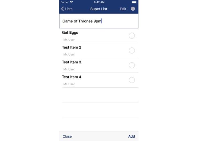 GroupList – screenshot 1