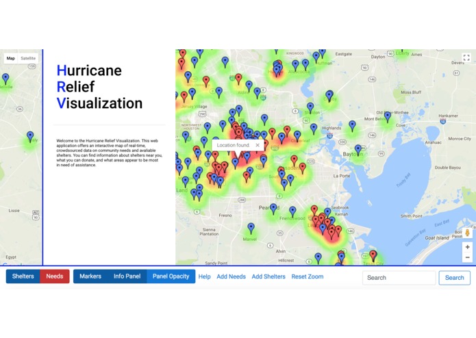 Hurricane Relief Visualization (HRV) – screenshot 1