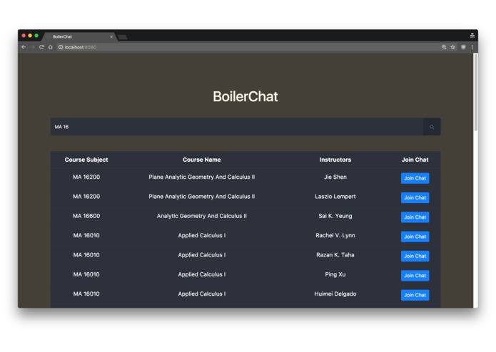 BoilerChat – screenshot 2