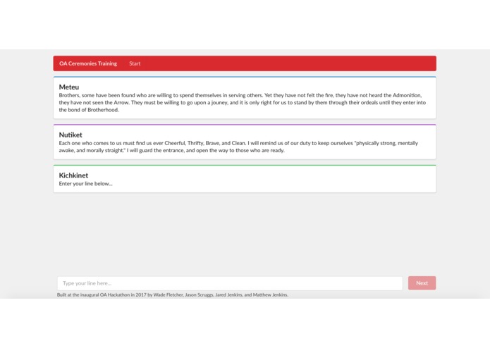 NOACTS - National OA Ceremonialist Training Platform – screenshot 3