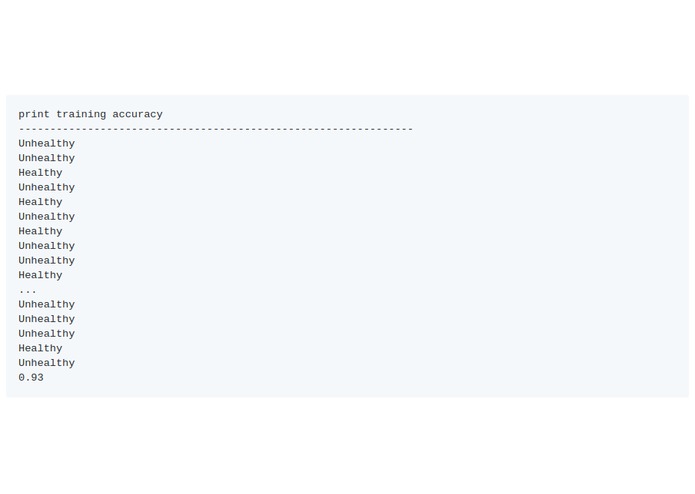 HealthClassifier – screenshot 2