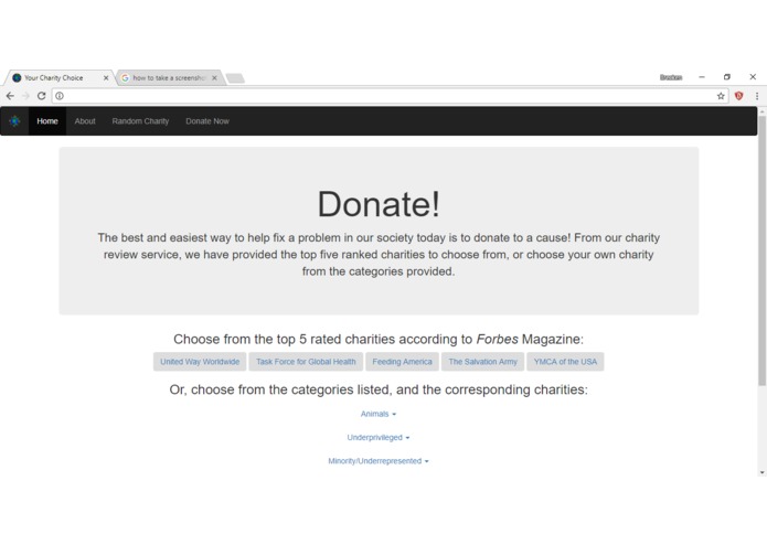 Your Charity Choice – screenshot 1