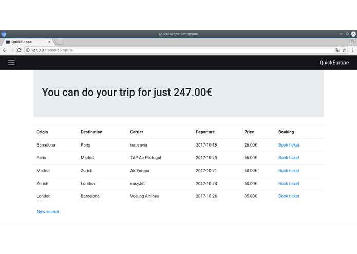 QuickEurope – screenshot 2
