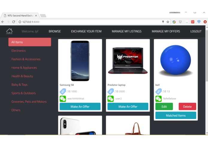 team404: Website for exchanging used second-hand goods – screenshot 2