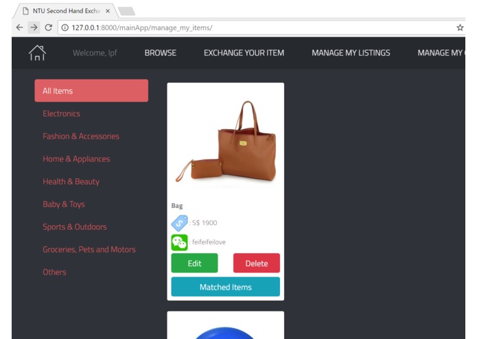team404: Website for exchanging used second-hand goods – screenshot 3