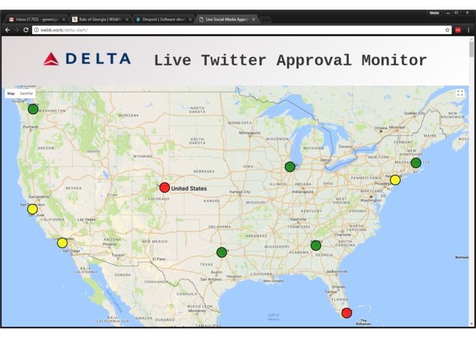 Geospacial Twitter Approval Monitor – screenshot 1