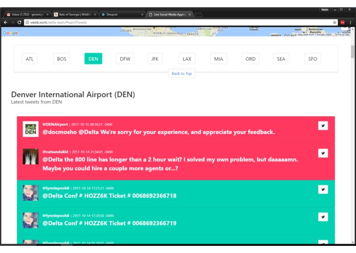 Geospacial Twitter Approval Monitor – screenshot 2