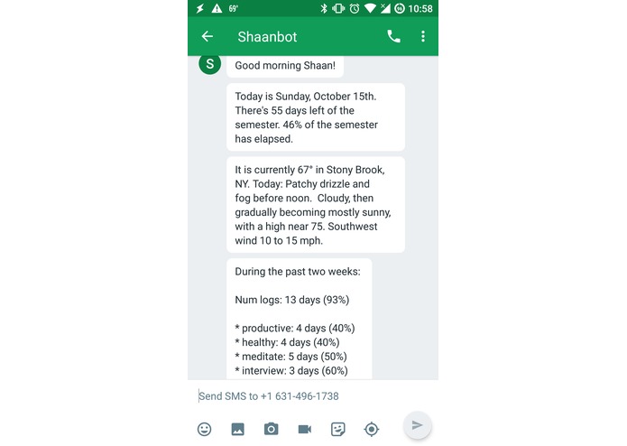 Shaanbot - Anti-procrastination chatbot – screenshot 1