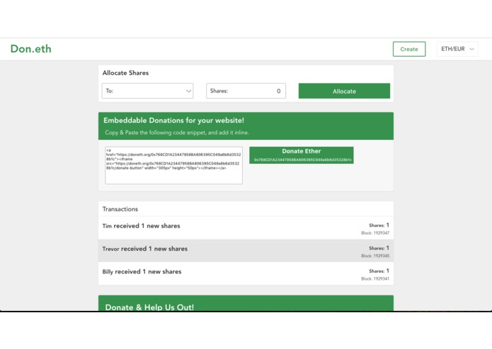 Doneth.org – screenshot 2