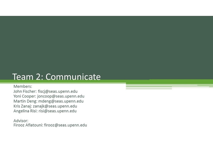 Team 2: Communicate – screenshot 1