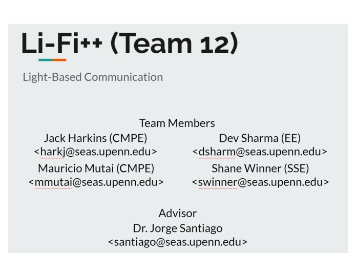 Team 12: Li-Fi++ – screenshot 1