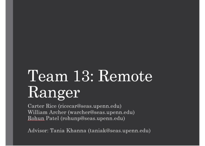 Team 13: Remote Ranger – screenshot 1
