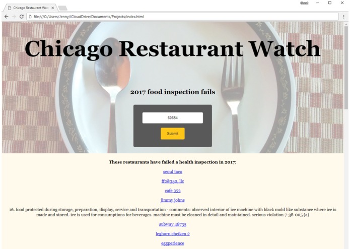 Chicago Restaurant Watch – screenshot 3