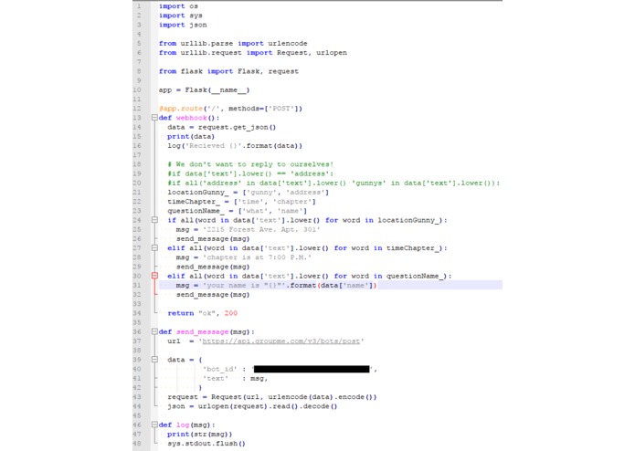 VolHacks GroupMe Bot – screenshot 2