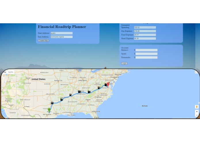 Financial Road Trip Planner – screenshot 2