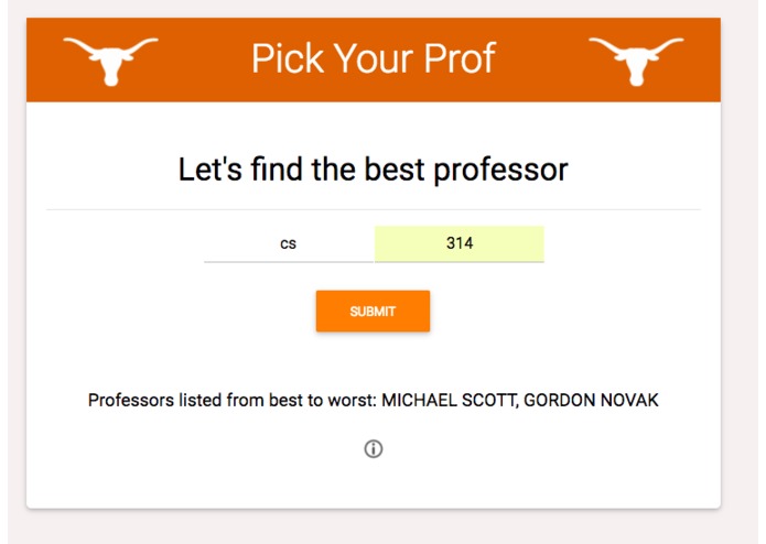 Pick Your Prof – screenshot 2