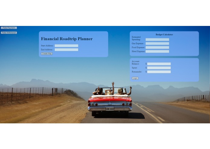 Financial Road Trip Planner – screenshot 1