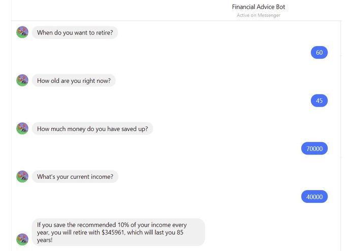 FinancialAdviceBot – screenshot 1