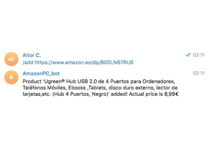 Amazon Price Tracker for Telegram – screenshot 2