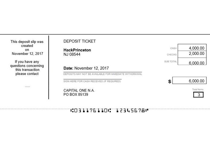 Online Smart Deposit Slip Maker – screenshot 1