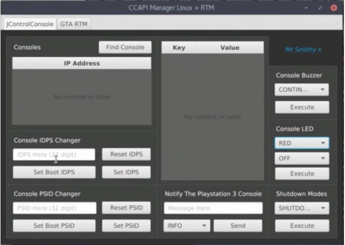 JControlConsole Manager (Desktop GUI to Control PS3) – screenshot 1