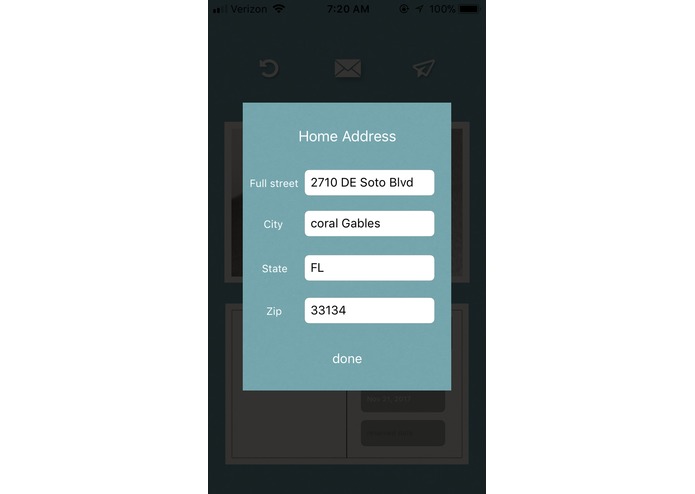 PostCard Application – screenshot 1