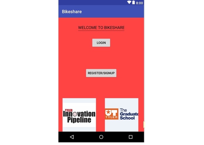 BikeShare app for UTT and TIP – screenshot 1