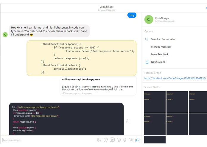 Code2image – screenshot 1