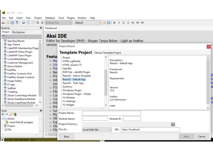AksiIDE – screenshot 3