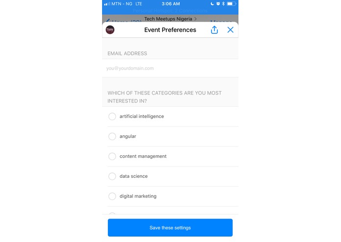 Tech Meetups NG Bot – screenshot 1