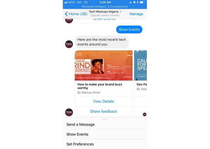 Tech Meetups NG Bot – screenshot 4