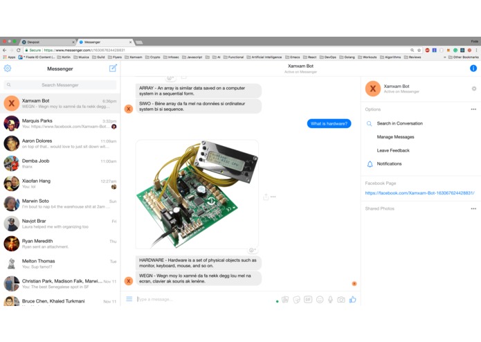 Xamxam Messenger Bot – screenshot 1
