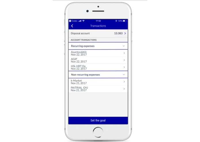 Nordea goal app by team trigrd – screenshot 3