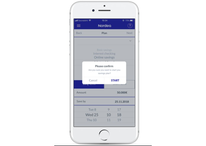 Nordea goal app by team trigrd – screenshot 6