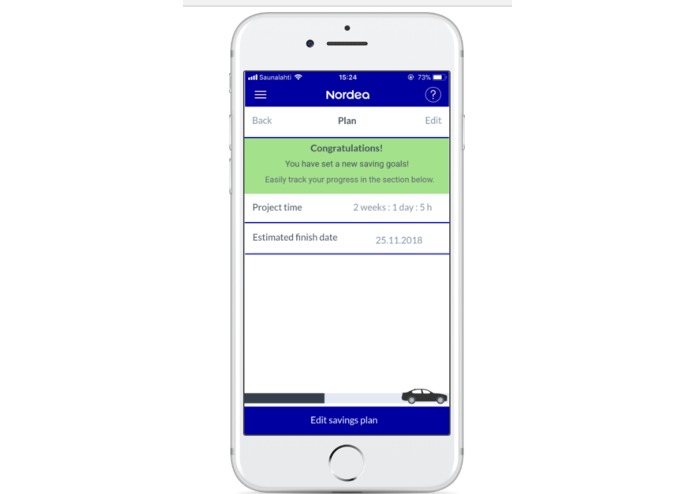 Nordea goal app by team trigrd – screenshot 7