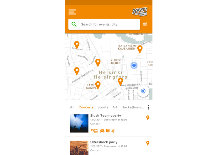 KyytiEvents – screenshot 1